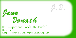 jeno donath business card